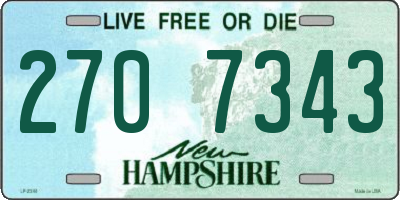 NH license plate 2707343