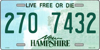 NH license plate 2707432
