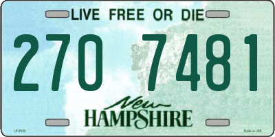 NH license plate 2707481