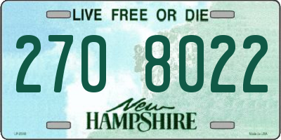 NH license plate 2708022