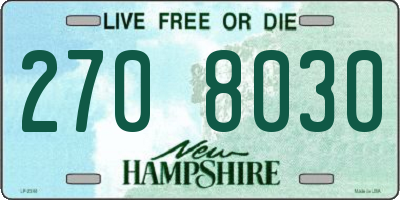 NH license plate 2708030