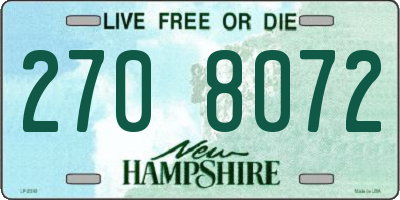 NH license plate 2708072