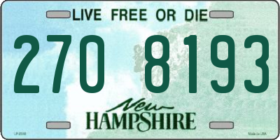 NH license plate 2708193