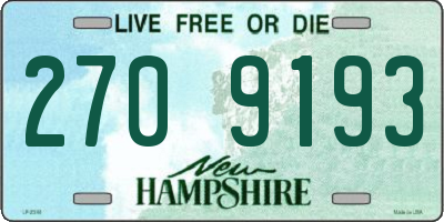 NH license plate 2709193