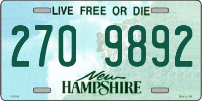 NH license plate 2709892