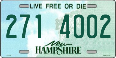 NH license plate 2714002