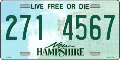 NH license plate 2714567
