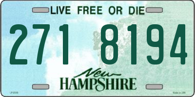NH license plate 2718194