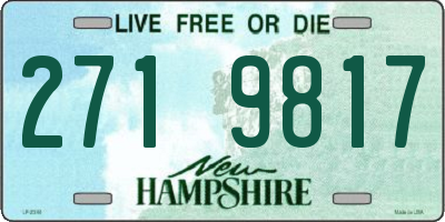 NH license plate 2719817