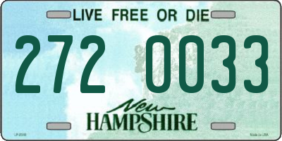 NH license plate 2720033