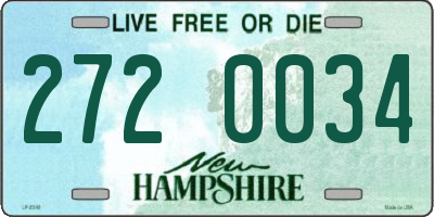 NH license plate 2720034