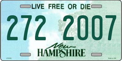 NH license plate 2722007