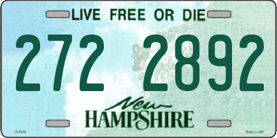 NH license plate 2722892