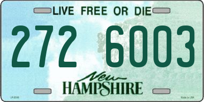 NH license plate 2726003