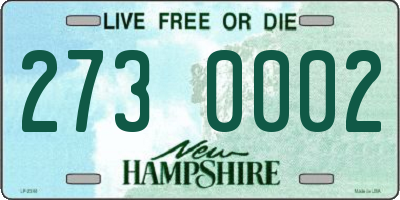 NH license plate 2730002
