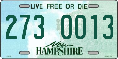 NH license plate 2730013