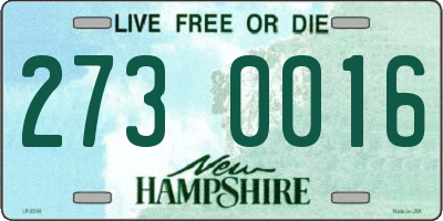 NH license plate 2730016