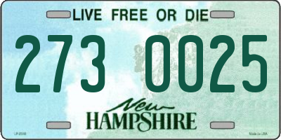 NH license plate 2730025