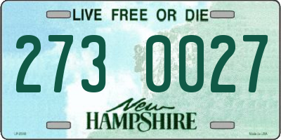 NH license plate 2730027