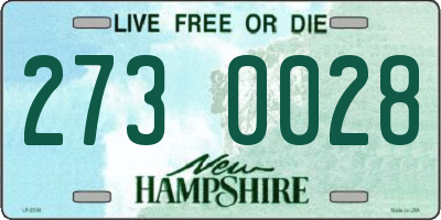 NH license plate 2730028