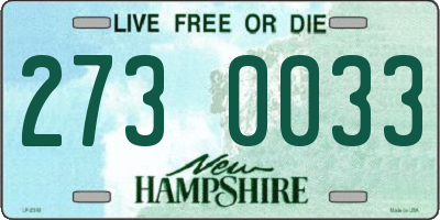 NH license plate 2730033