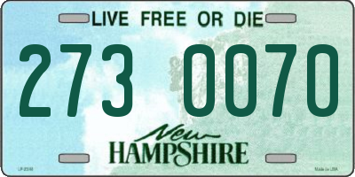 NH license plate 2730070