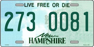 NH license plate 2730081