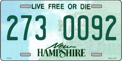 NH license plate 2730092
