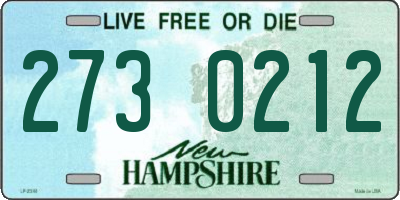 NH license plate 2730212