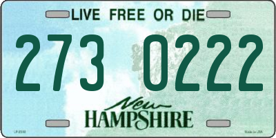 NH license plate 2730222