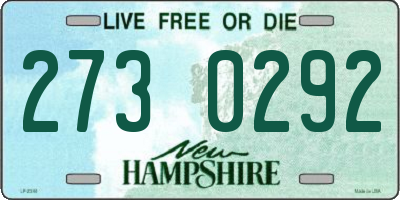 NH license plate 2730292