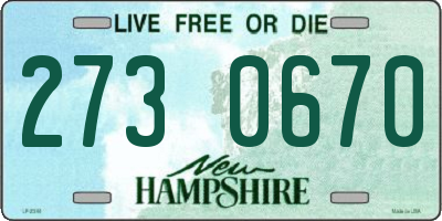 NH license plate 2730670
