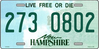 NH license plate 2730802
