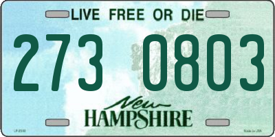 NH license plate 2730803