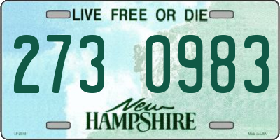 NH license plate 2730983