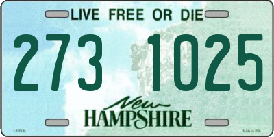 NH license plate 2731025