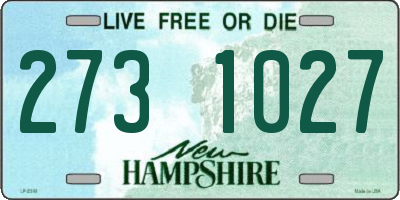 NH license plate 2731027