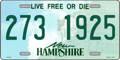 NH license plate 2731925