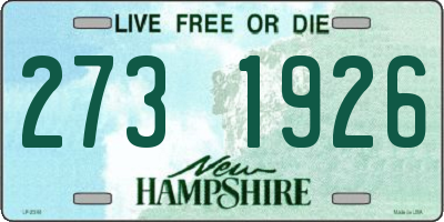 NH license plate 2731926