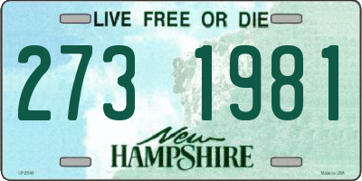 NH license plate 2731981