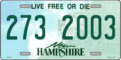NH license plate 2732003