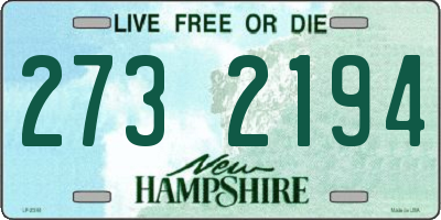 NH license plate 2732194