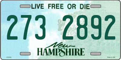 NH license plate 2732892