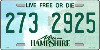 NH license plate 2732925