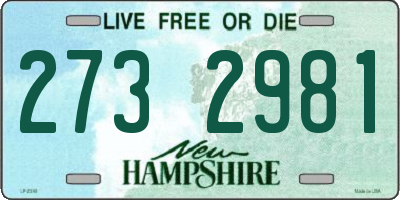 NH license plate 2732981