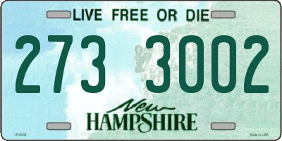 NH license plate 2733002