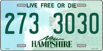NH license plate 2733030