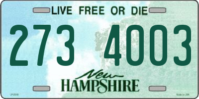 NH license plate 2734003
