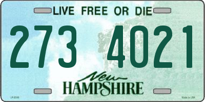 NH license plate 2734021