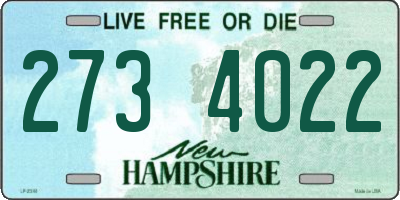 NH license plate 2734022